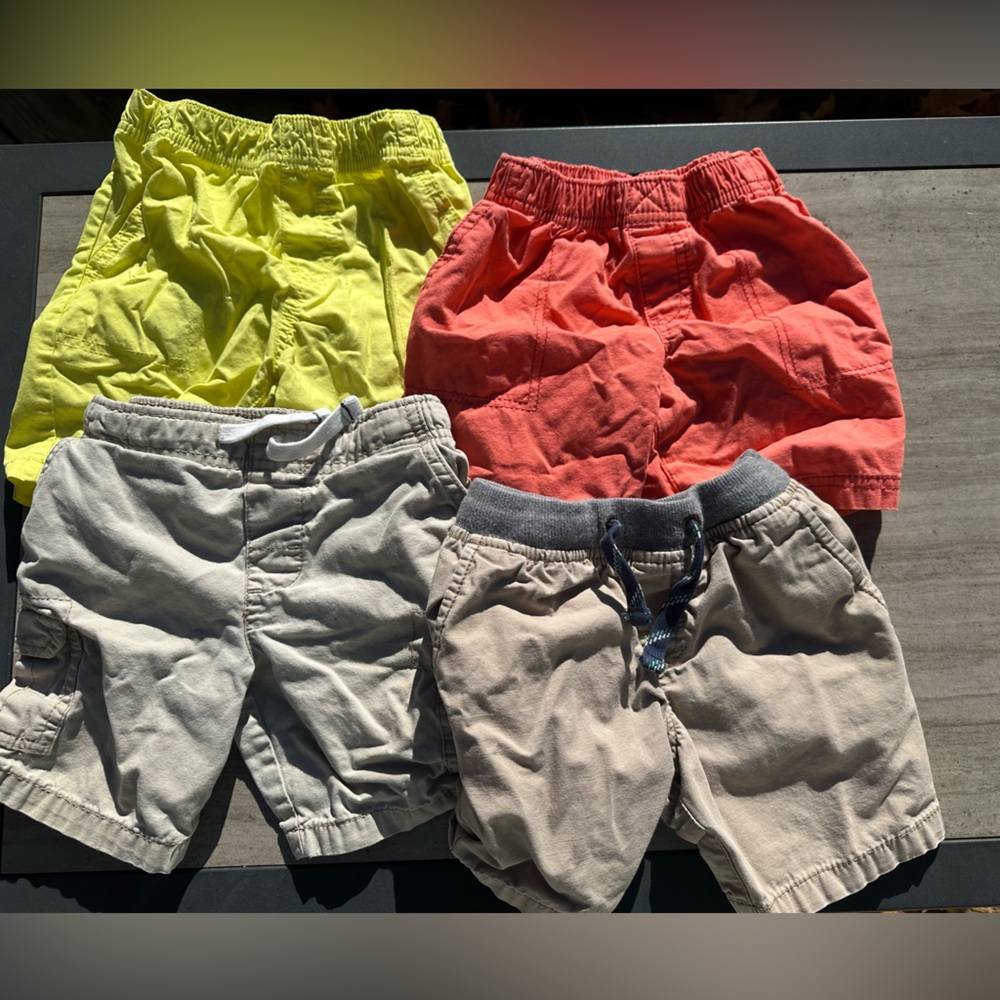 4 pairs Carter's Kids Shorts Set - Coral, Yellow, Beige